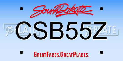 CSB55Z South Dakota License Plate