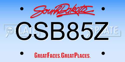 CSB85Z South Dakota License Plate