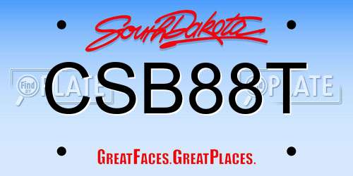 CSB88T South Dakota License Plate