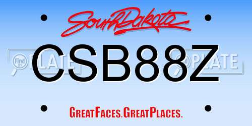 CSB88Z South Dakota License Plate