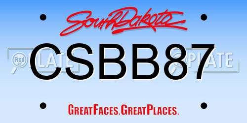 CSBB87 South Dakota License Plate