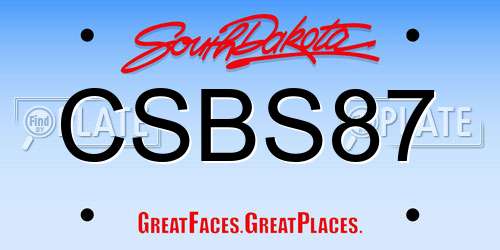 CSBS87 South Dakota License Plate