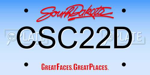 CSC22D South Dakota License Plate