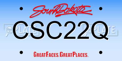 CSC22Q South Dakota License Plate