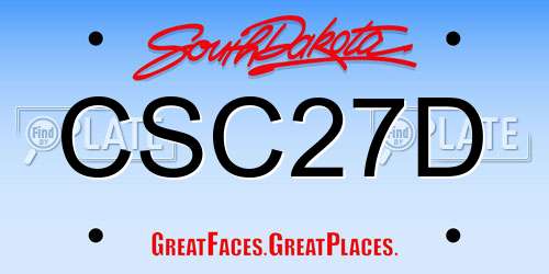 CSC27D South Dakota License Plate