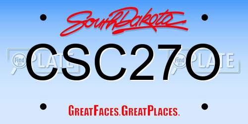 CSC27O South Dakota License Plate