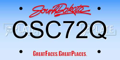 CSC72Q South Dakota License Plate