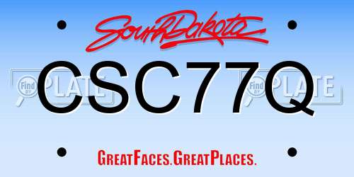 CSC77Q South Dakota License Plate