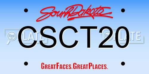 CSCT20 South Dakota License Plate