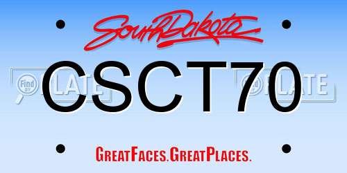 CSCT70 South Dakota License Plate