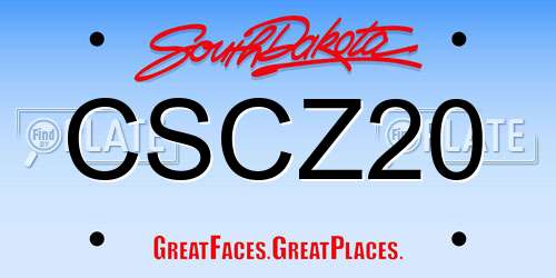 CSCZ20 South Dakota License Plate