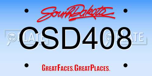 CSD408 South Dakota License Plate