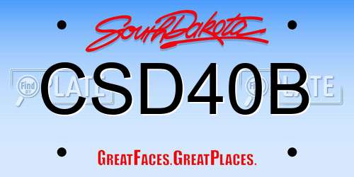 CSD40B South Dakota License Plate