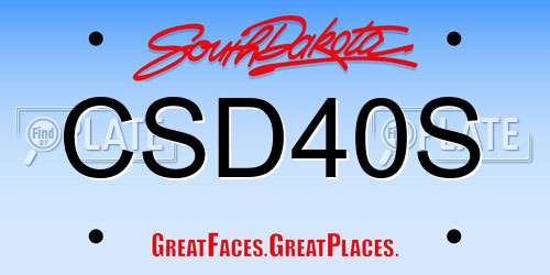 CSD40S South Dakota License Plate