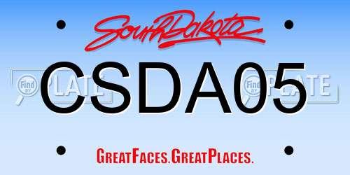 CSDA05 South Dakota License Plate