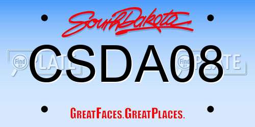 CSDA08 South Dakota License Plate