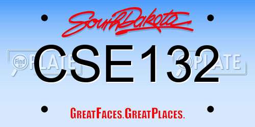 CSE132 South Dakota License Plate
