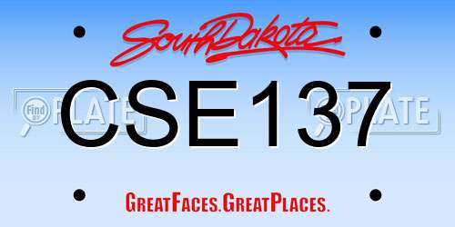 CSE137 South Dakota License Plate
