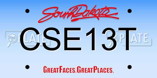 CSE13T South Dakota License Plate
