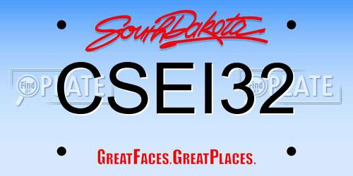 CSEI32 South Dakota License Plate