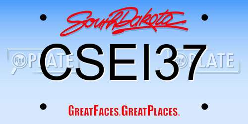CSEI37 South Dakota License Plate