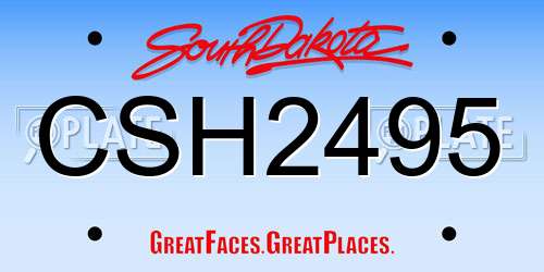 CSH2495 South Dakota License Plate