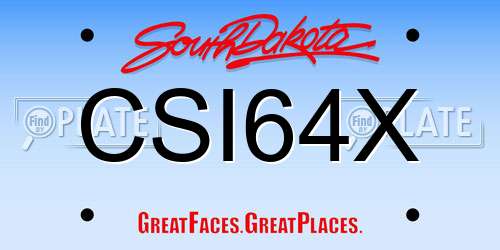 CSI64X South Dakota License Plate