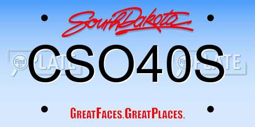 CSO40S South Dakota License Plate