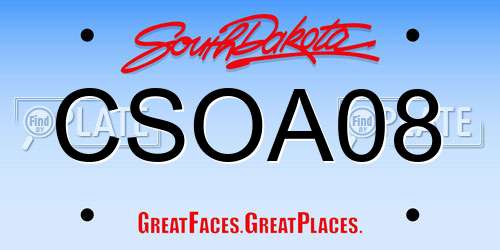 CSOA08 South Dakota License Plate