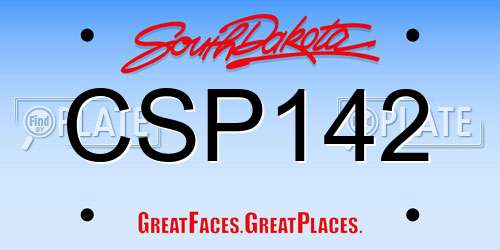 CSP142 South Dakota License Plate