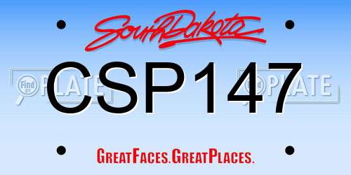 CSP147 South Dakota License Plate