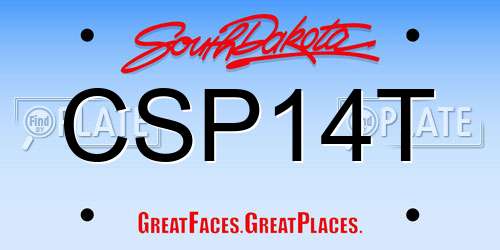 CSP14T South Dakota License Plate