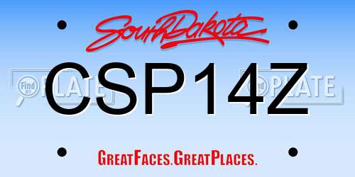 CSP14Z South Dakota License Plate