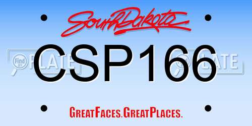 CSP166 South Dakota License Plate