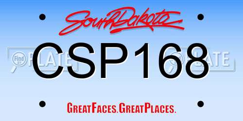 CSP168 South Dakota License Plate