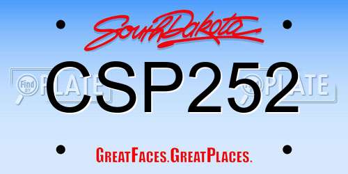 CSP252 South Dakota License Plate