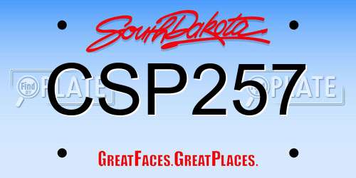 CSP257 South Dakota License Plate