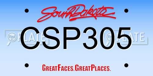CSP305 South Dakota License Plate