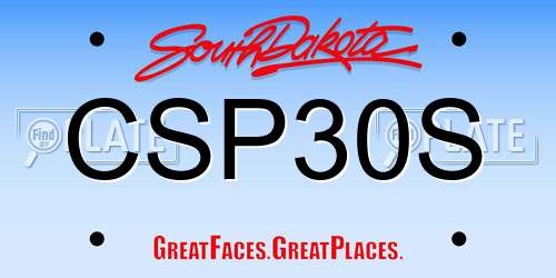 CSP30S South Dakota License Plate