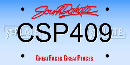 CSP409 South Dakota License Plate