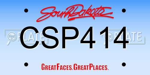 CSP414 South Dakota License Plate
