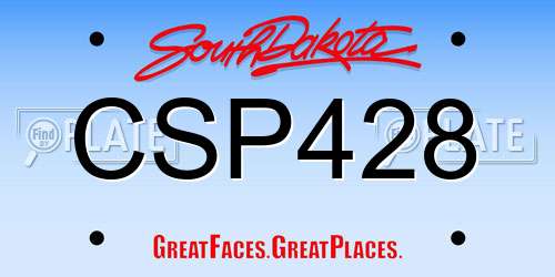 CSP428 South Dakota License Plate