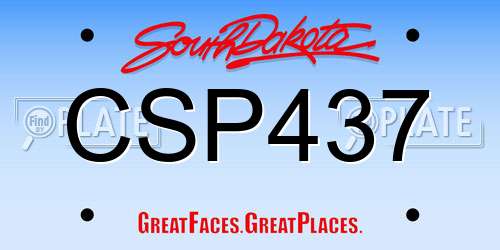 CSP437 South Dakota License Plate