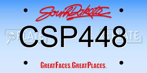 CSP448 South Dakota License Plate