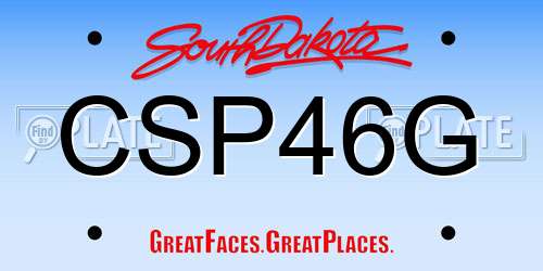 CSP46G South Dakota License Plate