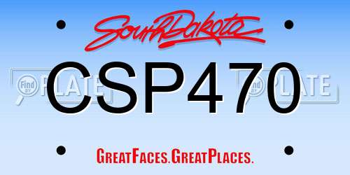 CSP470 South Dakota License Plate