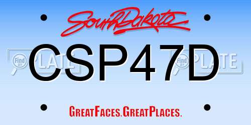 CSP47D South Dakota License Plate