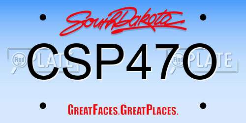 CSP47O South Dakota License Plate