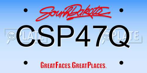 CSP47Q South Dakota License Plate