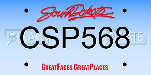 CSP568 South Dakota License Plate